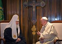фотография со встречи на Кубе папы Франциска с патриархом Кириллом